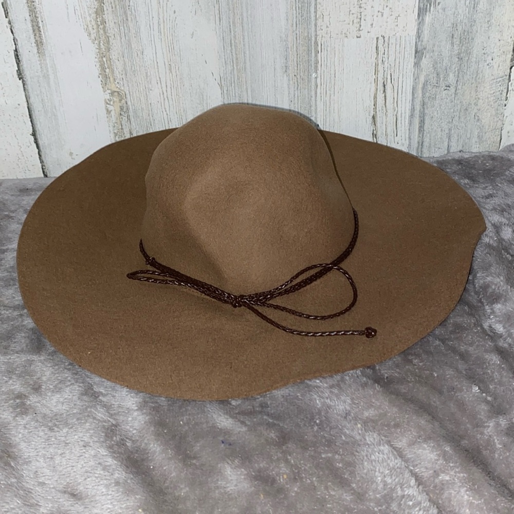 0819 Anthony Maxwell Floppy Wool Felt Hat with Braided Leather Band